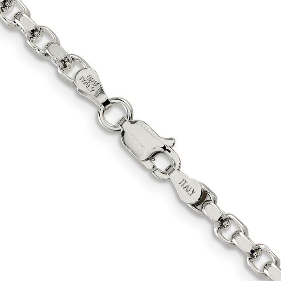 3.5mm, Sterling Silver Solid Diamond Cut Rolo Chain Necklace, 26 Inch - Picture 2 of 8